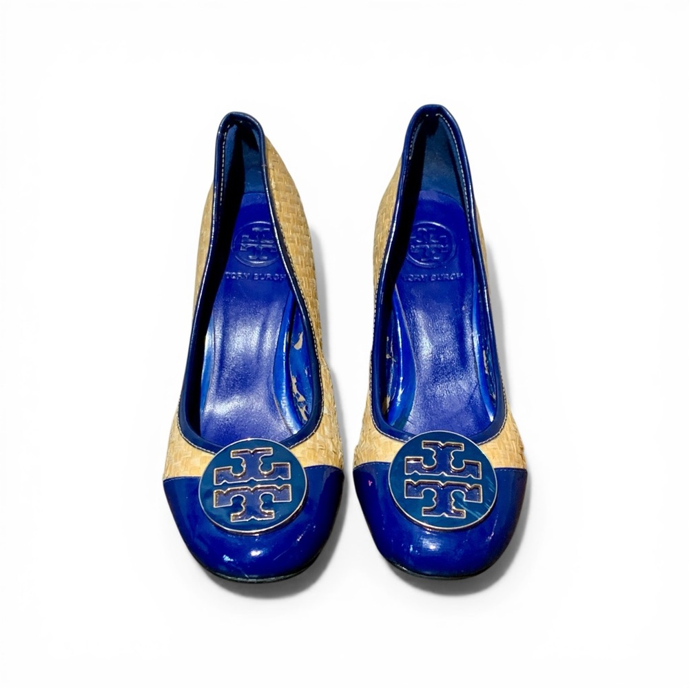 Tory Burch Woven Rattan Block Heeled Pumps #A788-1 33 Size 8.5 - Picture 5 of 10